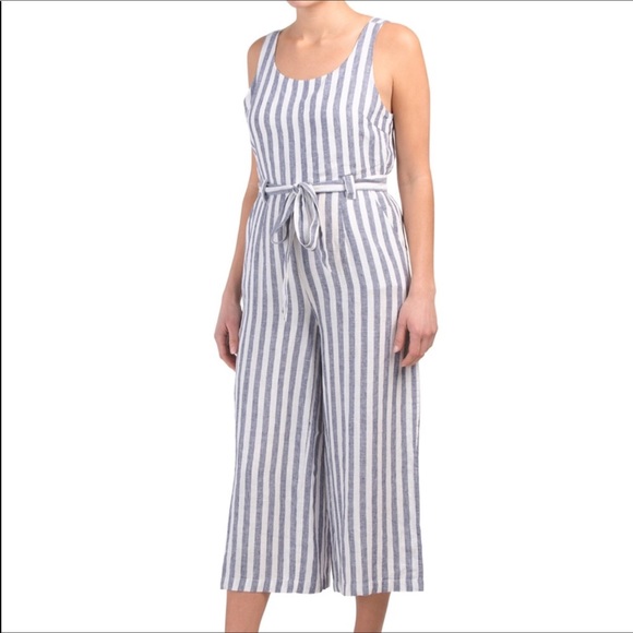 Rachel zoe striped linen jumpsuit Clearance